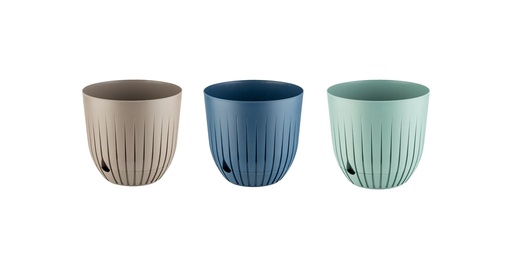 [FL0051] 2.2 LT Flower Pot with Bottom Saucer, assorted Color (24 pc/ctn)