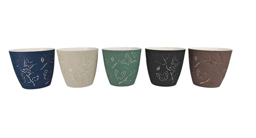 [FL0060] 1.4 LT 3D Butterfly Flower Pot with Bottom Saucer, assorted Color (30 pc/ctn)