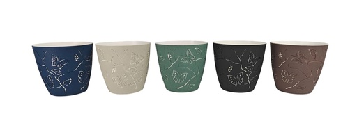 [FL0061] 2.5 LT 3D Butterfly Flower Pot with Bottom Saucer, assorted Color (30 pc/ctn)