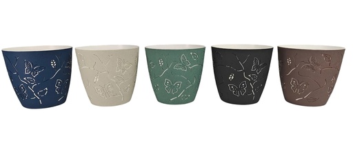 [FL0062] 5.3 LT 3D Butterfly Flower Pot with Bottom Saucer, assorted Color (20 pc/ctn)