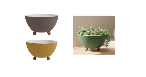 [FL0093] 2.2 LT Flower Pot with Feet, assorted Color (24 pc/ctn)