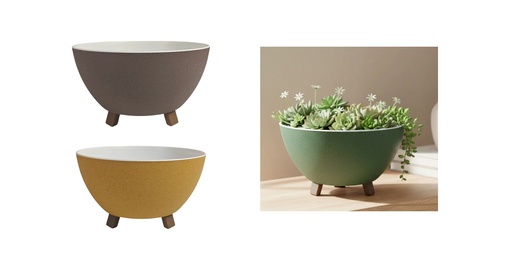 [FL0094] 3.6 LT Flower Pot with Feet, assorted Color (12 pc/ctn)