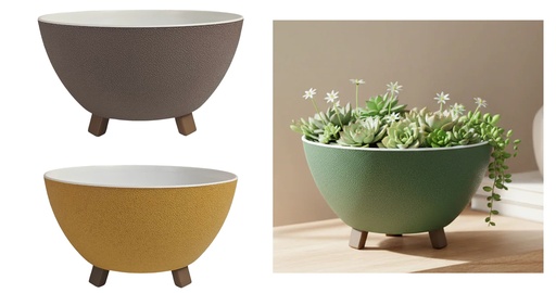 [FL0095] 6.3 LT Flower Pot with Feet, assorted Color (12 pc/ctn)